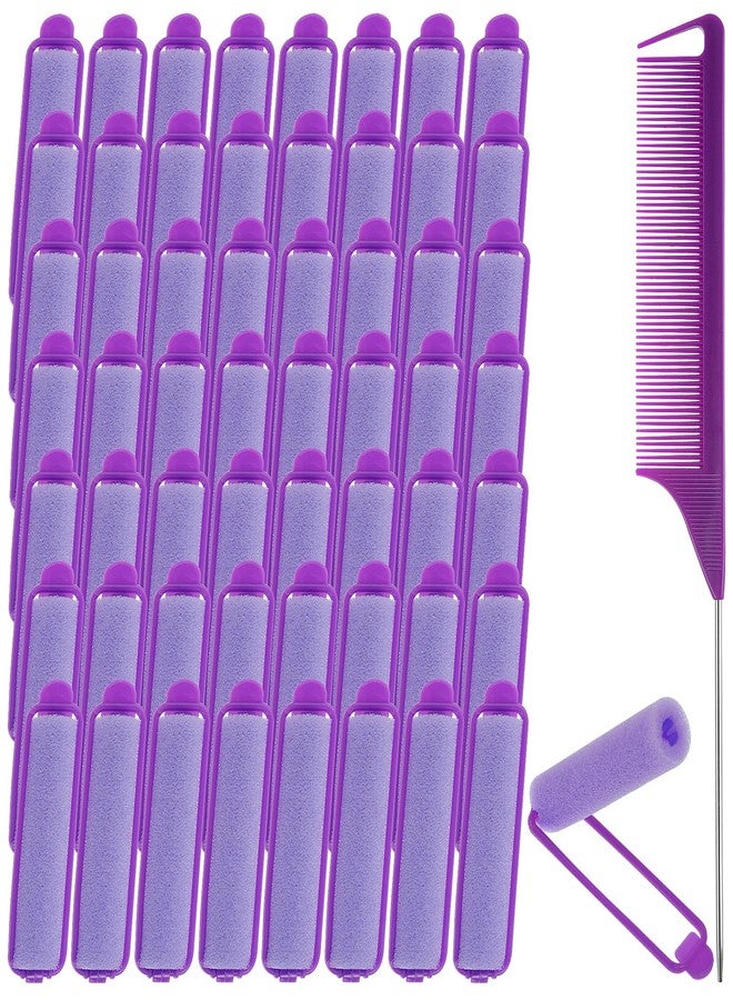 Aster 56Pcs Sponge Rollers Set, Self-Grip Heatless Foam Curlers for Long, Medium & Short Hair, Hair Volumizing Rollers with Pintail Comb - Image 1